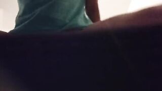 Masturbation on bathroom mat. Big hairy pussy fingering.