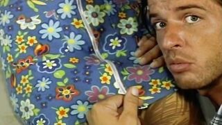Super slim German slut gets her hairy muff sprayed with warm cum