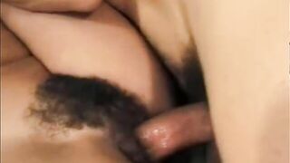 Black Babe Gets Hairy Pussy and Ass Fucked