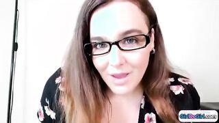 Busty tech support gives her big tits client a striptease.She takes out her huge boobs and the client strips and fingers her hairy pussy