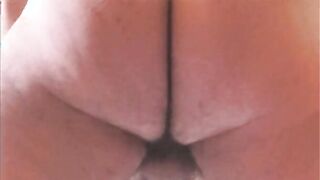 After making me cum, he shoots me a liter of precum and pisses on my ass then cums in it! Amateur couple - Audio ON