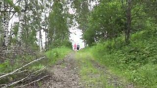 Big Posh Butts outdoors in a public park. Mature lesbians walk in nature and undress. Amateur fetish. PAWG. MILFs.